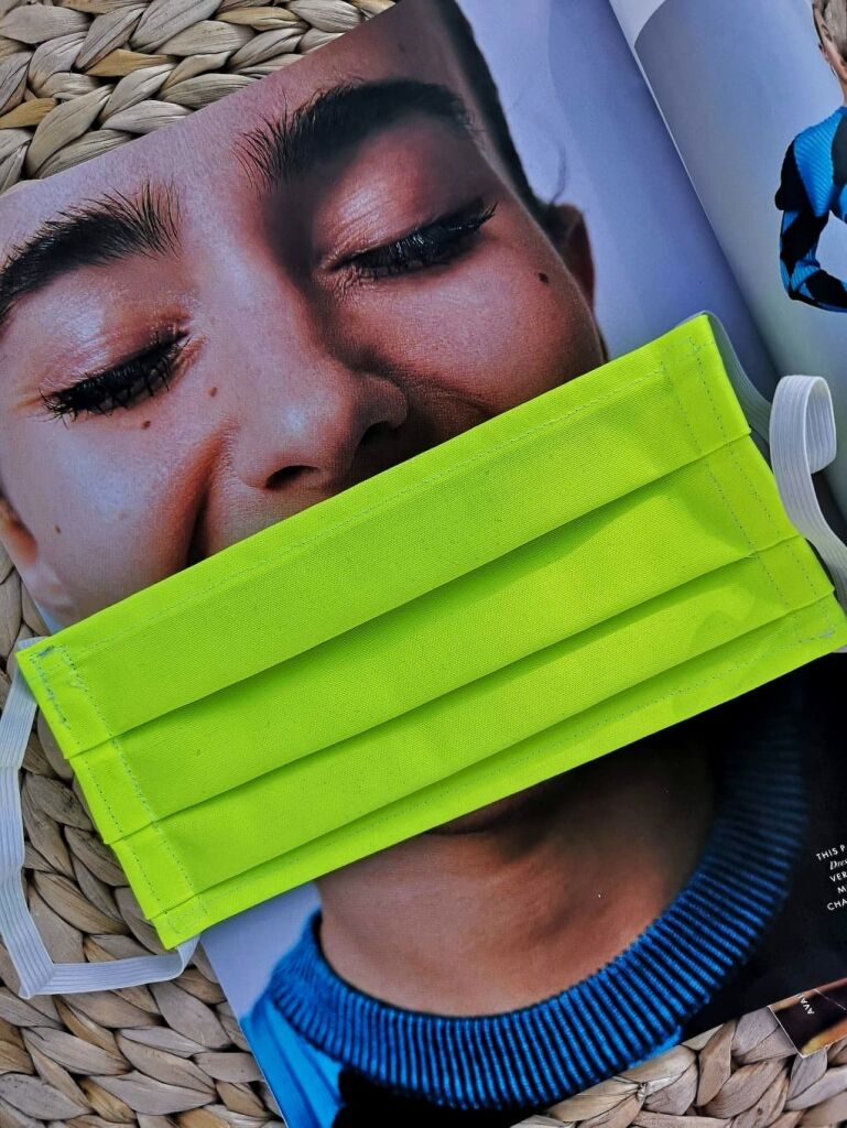 Rúško žlto-zelený neon 100% bavlna 