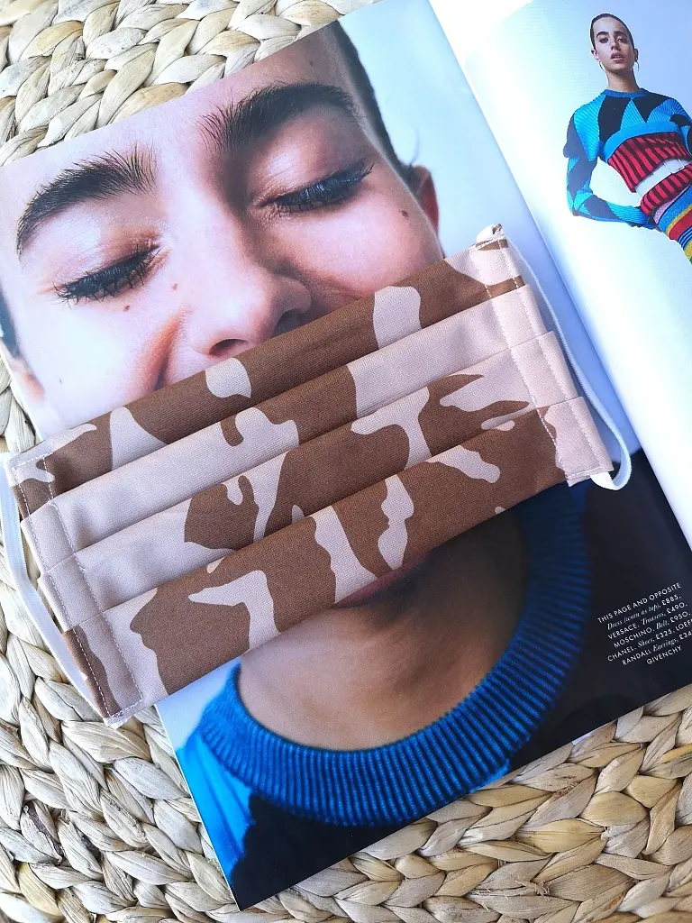 Hnedé maskáčové rúško - 100% bavlna 