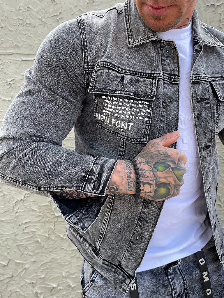 Pánska denim bunda+