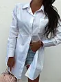 Predĺžená biele košeľa DASHEA