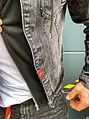 Pánska denim kombinovaná bunda s kapucňou