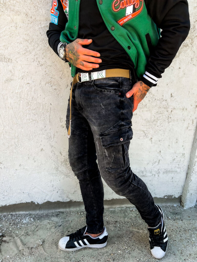 Štýlové pánske rifle s opaskom+