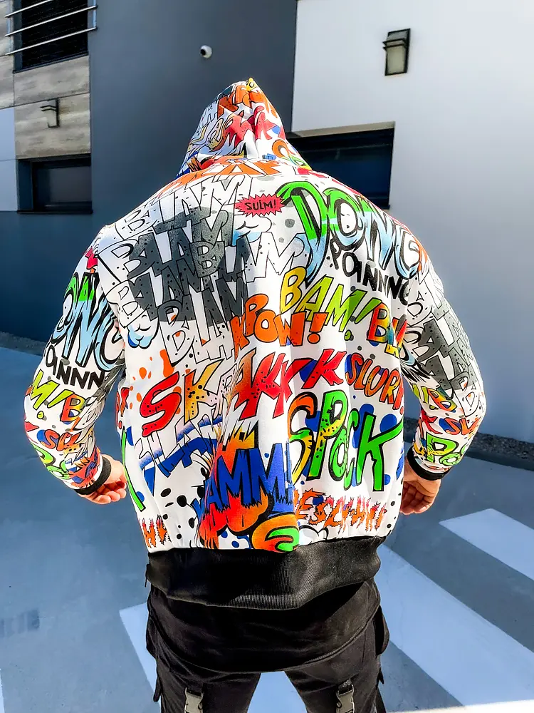 Vzorovaná pánska mikina s kapucňou - next