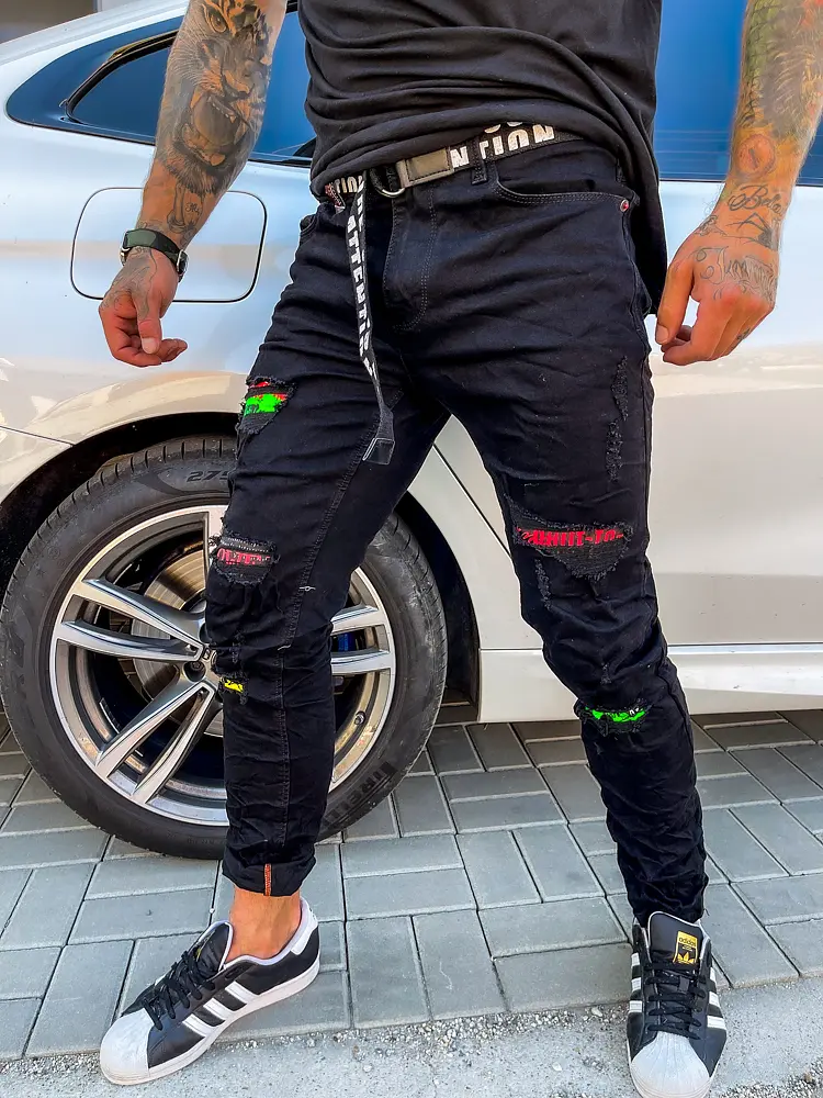 Štýlové pánske rifle s opaskom+