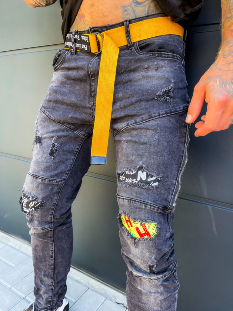 Štýlové pánske rifle s opaskom+