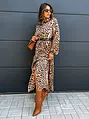 Leopardie košeľové šaty s opaskom DAELLA+