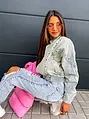 Dámska džínsová bunda s nitmi+