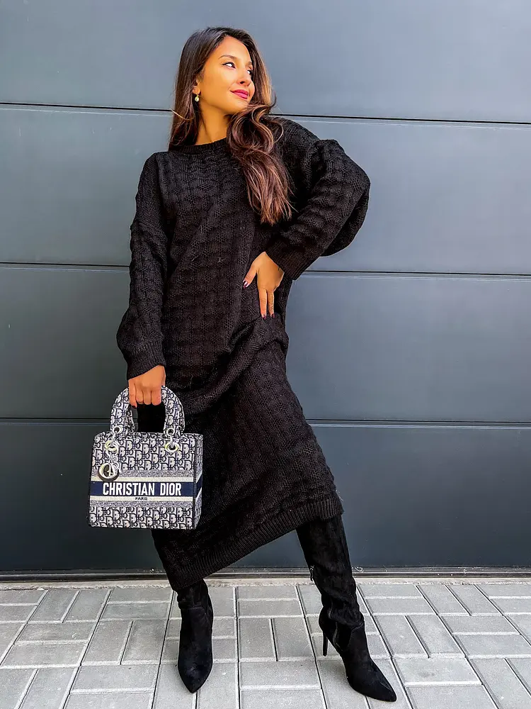 Dlhé úpletové šaty EYVA