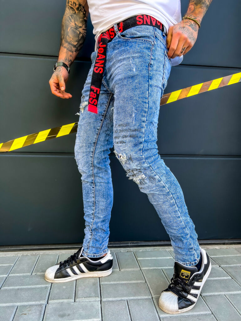 Štýlové pánske rifle s opaskom+ - next