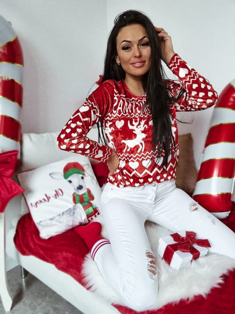 Vianočné tričko v zamatovom vzhľade HANKA+