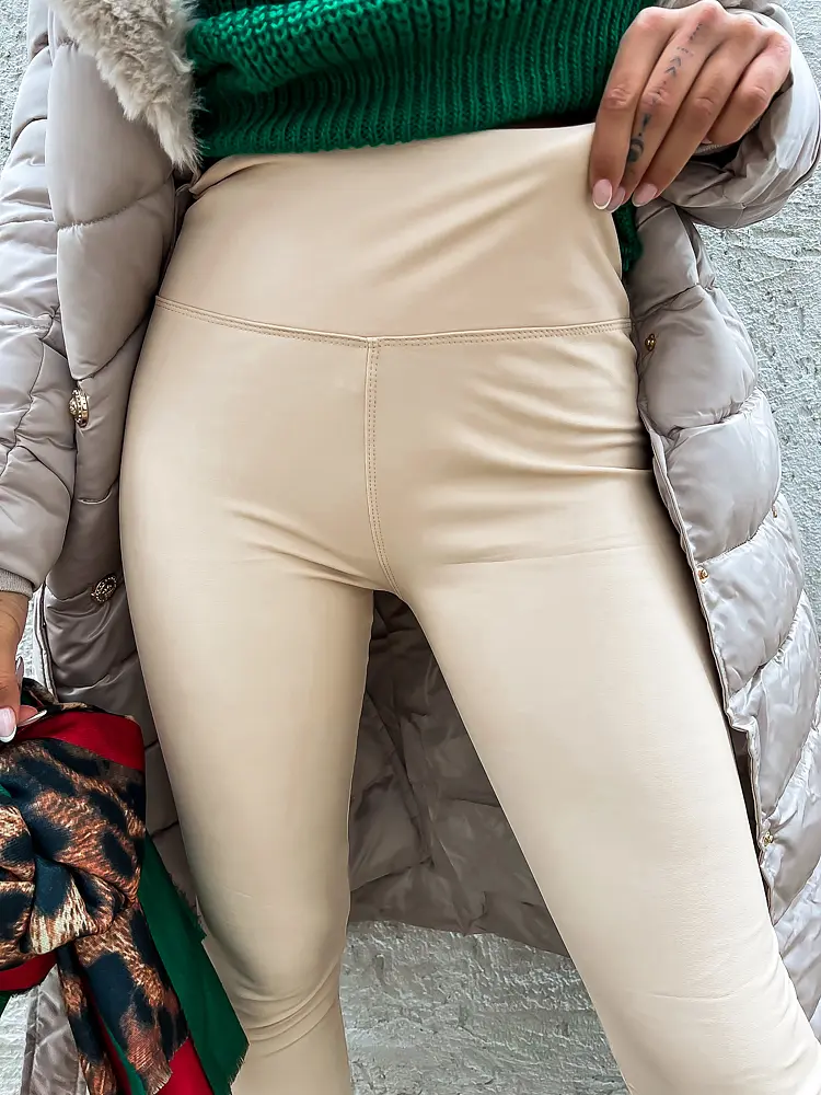 Koženkové zateplené legíny+