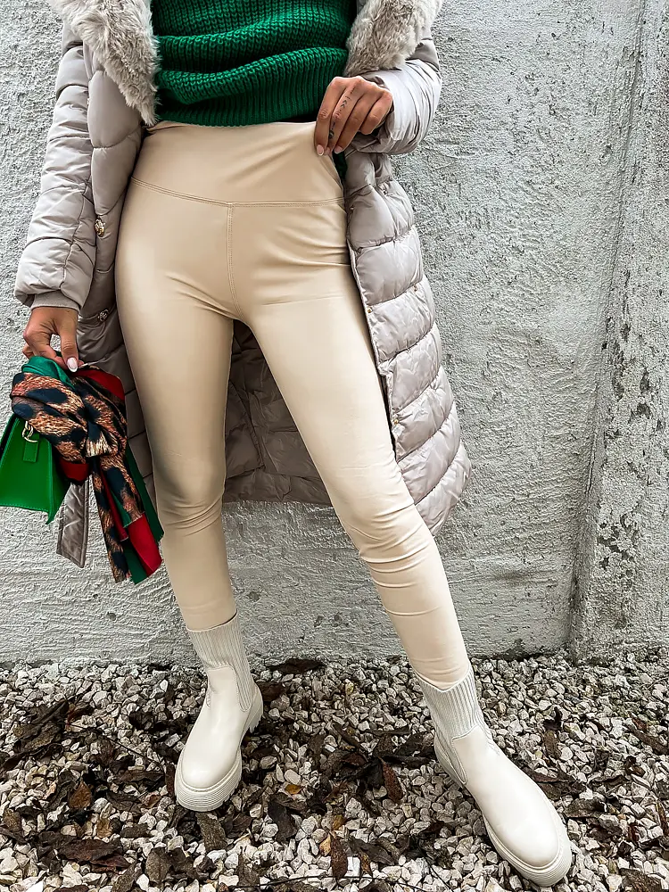 Koženkové zateplené legíny+ - next