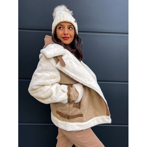 Kožušinkový kabát LEJKA+ veľkosť: L