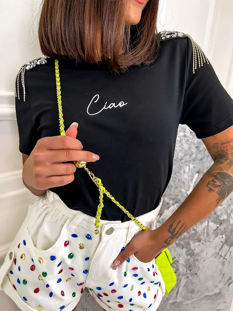 Čierne dámske tričko IZAYA