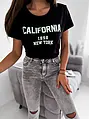 Čierne dámske tričko CALIFORNIA