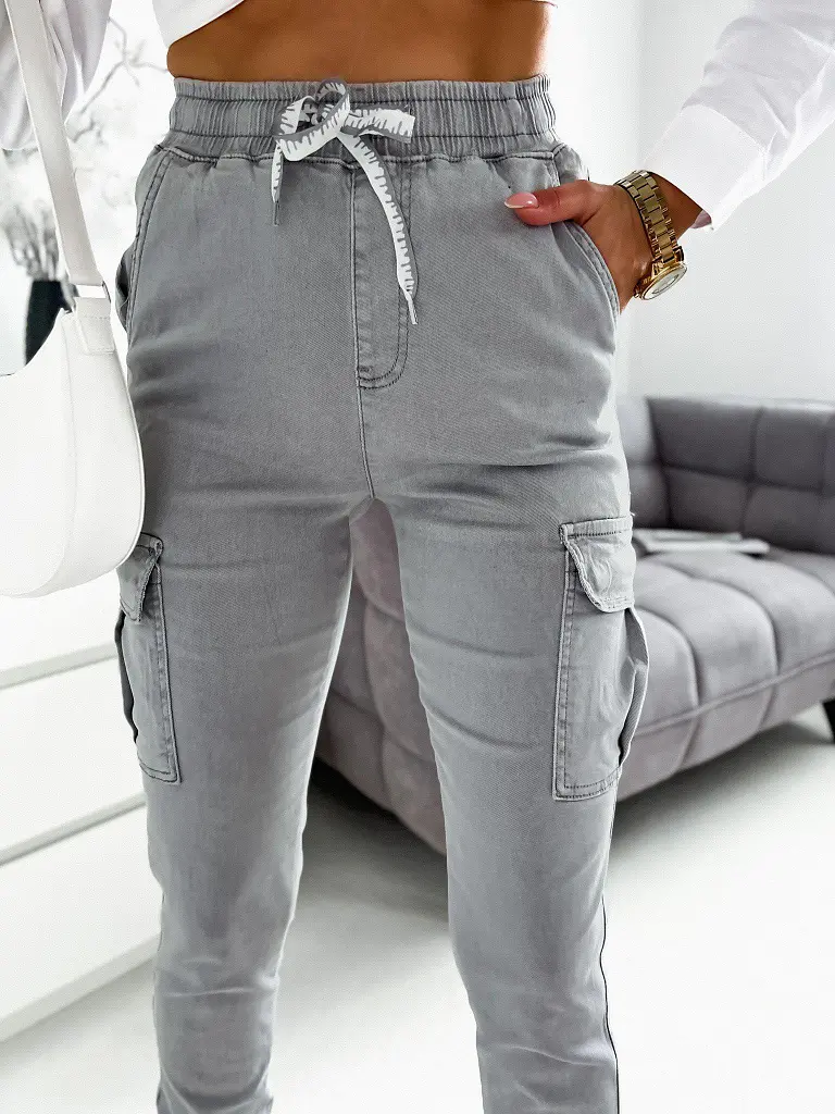 Sivé dámske cargo rifle