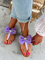 Fialové sandále s mašľou TAHLIA+