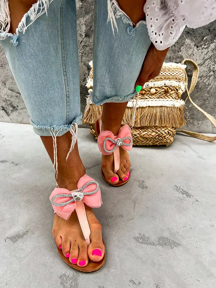 Ružové sandále s mašľou TAHLIA- - next