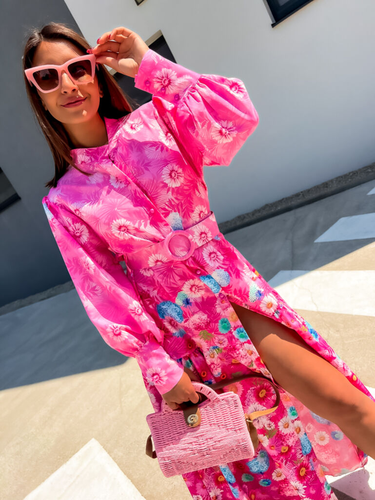 Vzorované košeľové maxi šaty s opaskom RENELLE - next