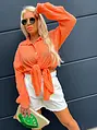 Oranžová dámska košeľa HATSEY
