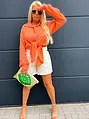 Oranžová dámska košeľa HATSEY