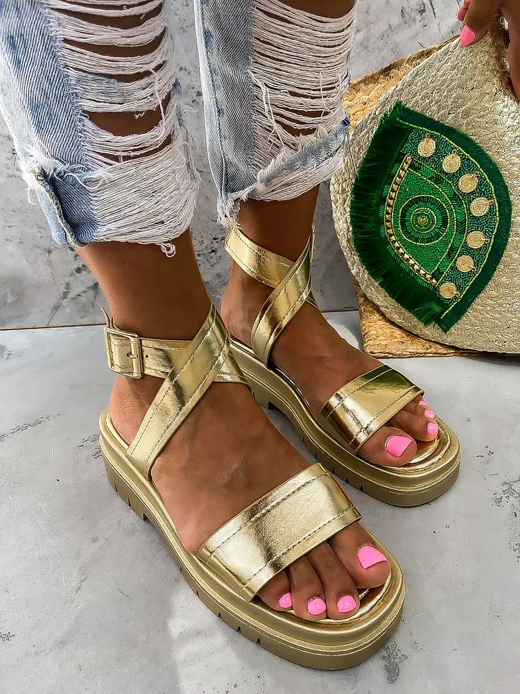 Ultraľahké zlaté sandále GILLIAN*