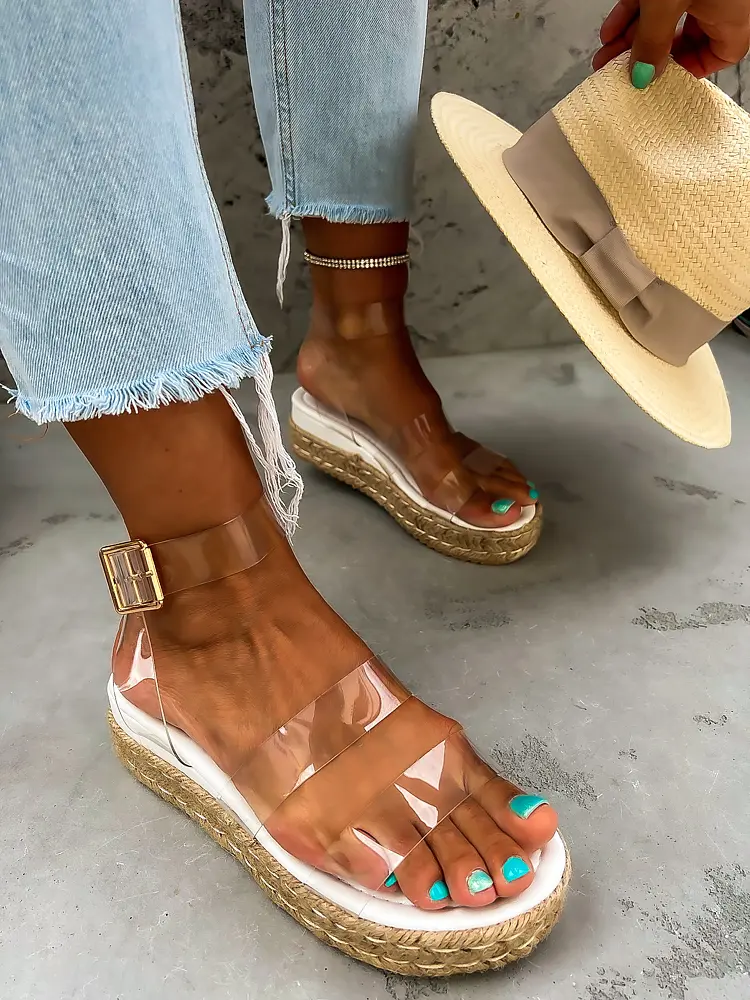 Transparentné sandále espadrilky NEISHA- - next