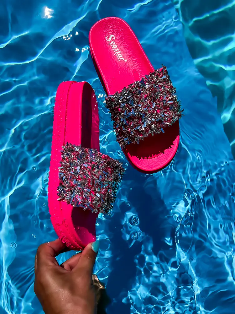 Platformové šľapky zdobené kamienkami RONY+ - next