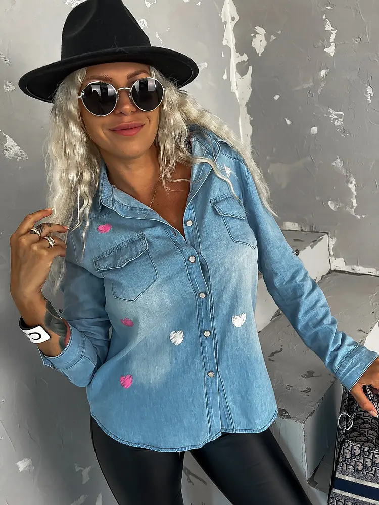 Denim košeľa so srdiečkami MONTANA* - next