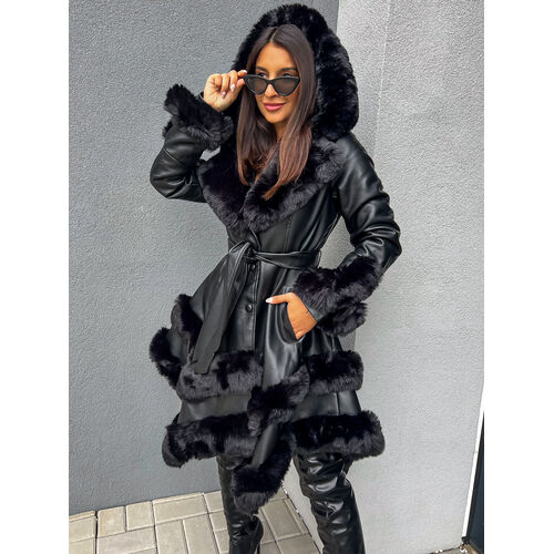 E-shop Koženková zimná bunda s kožušinkou MENODORA*