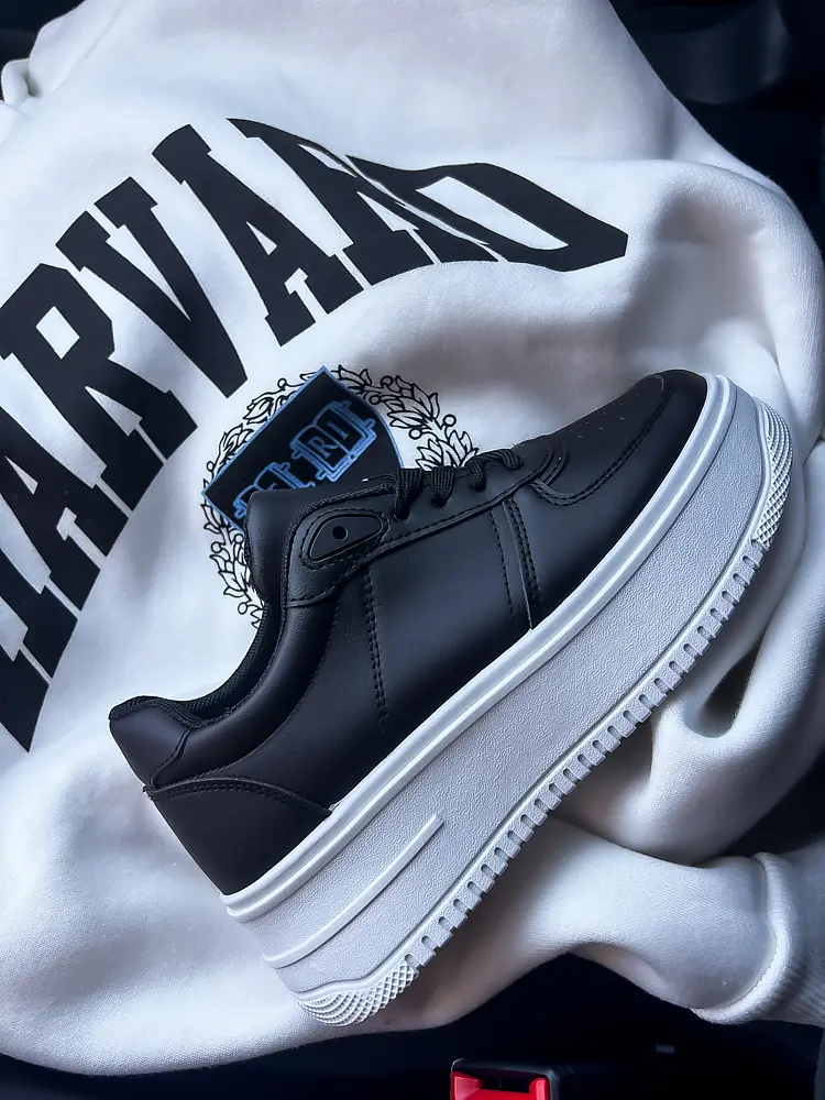 Čierno-biele platformové tenisky LANEY-