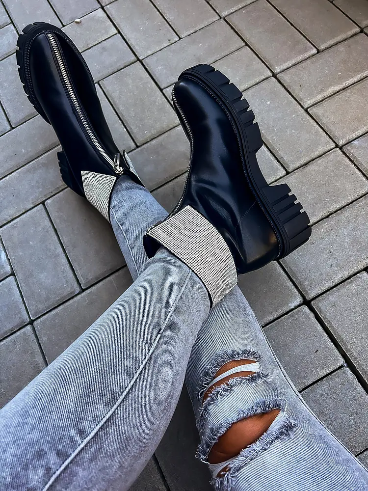 Členkové čižmy zdobené kamienkami VALERY+