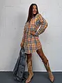 Kockované košeľové šaty s opaskom CAPRI