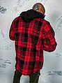 Kockovaná vrchná košeľa s kapucňou 