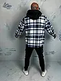 Kockovaná vrchná košeľa s kapucňou 