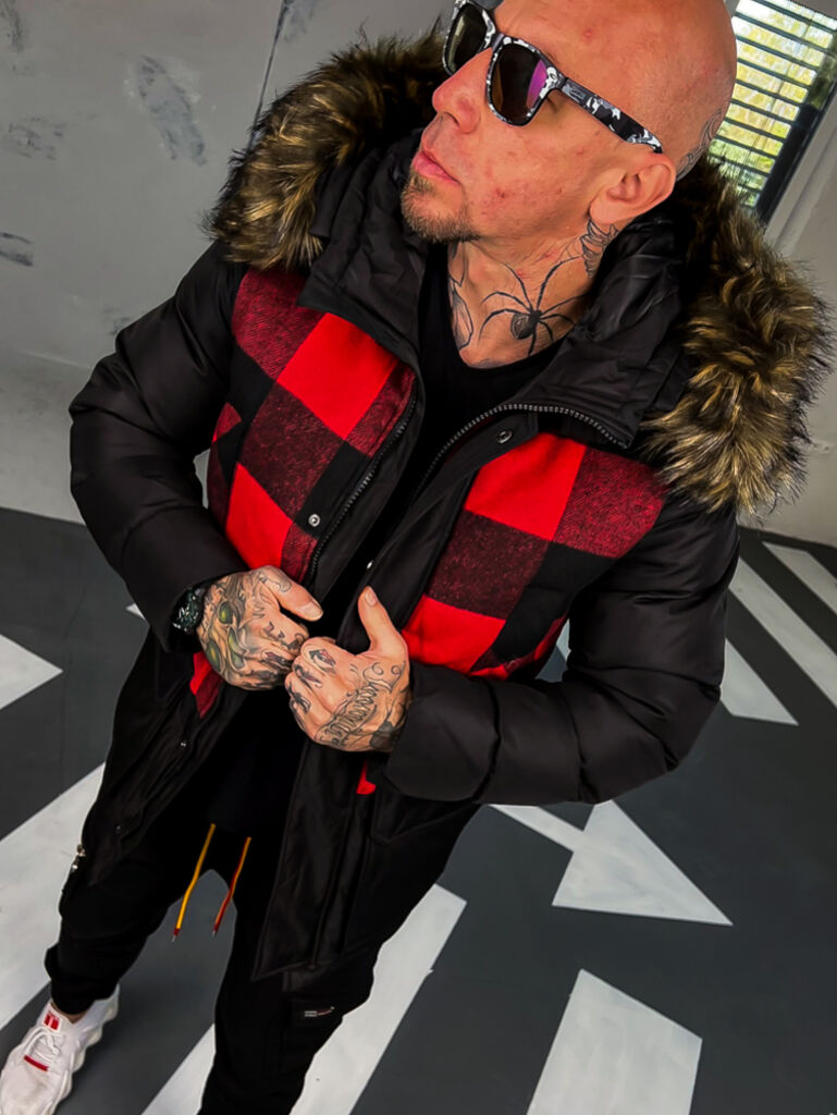 Pánska bunda s neodnímateľnou kapucňou+