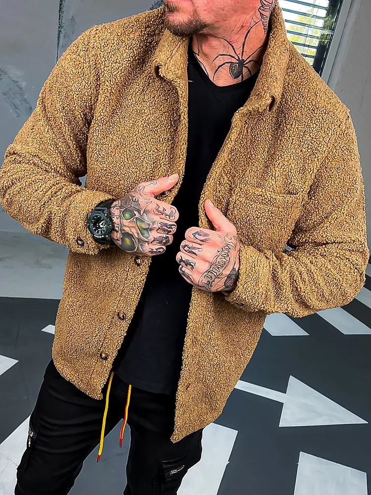 Pánsky teddy kabát moderného strihu