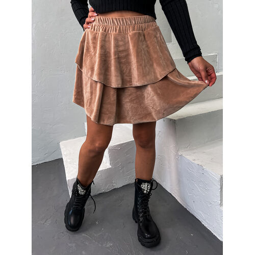 Zamatová mini sukňa s gumeným pásom SELAH* veľkosť: one size