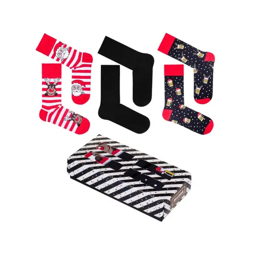 Trojdielny set pánskych vianočných ponožiek veľkosť: 42-46