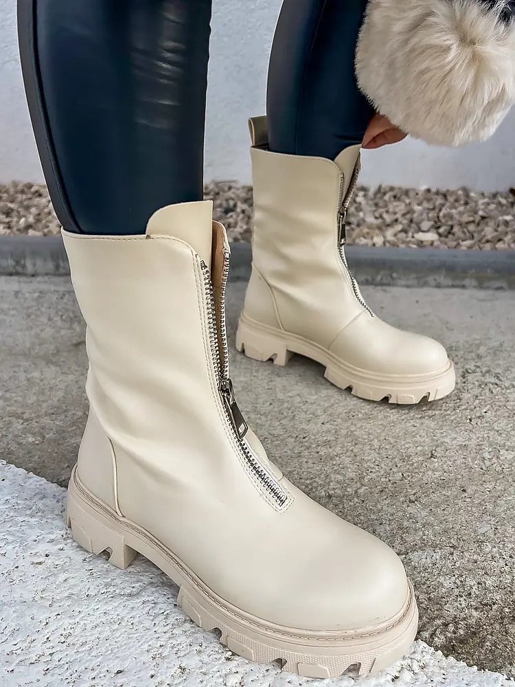 Krémové čižmy ZUZANA+ - next