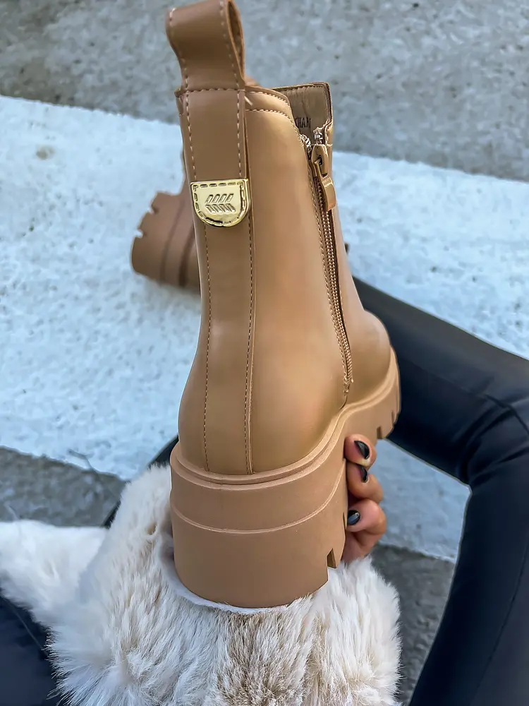 Hnedé členkové čižmy BERCINA+ - next