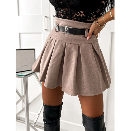 E-shop Elegantná plysovaná sukňa s opaskom MIA*