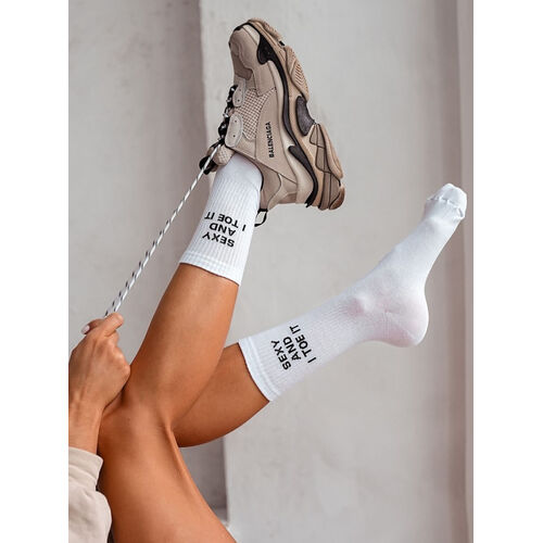 E-shop Biele dámske ponožky TOE