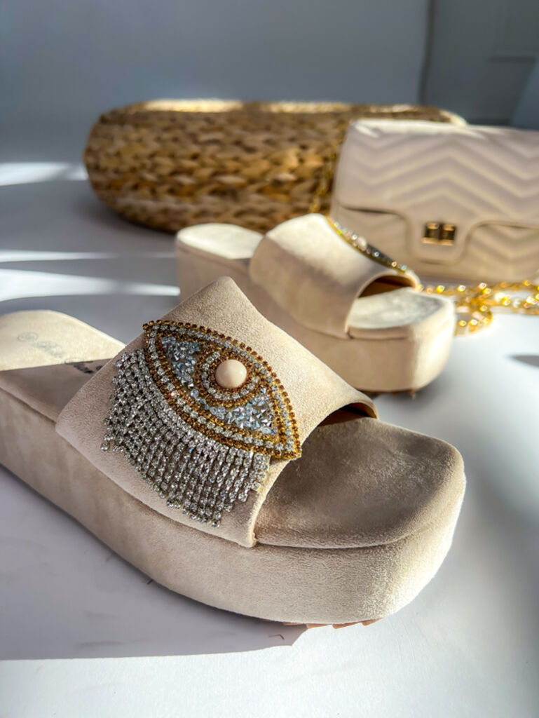 Platformové semišové šľapky HEATHER+