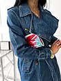 Elegantná dlhá denim bunda FRANCIS