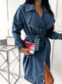 Elegantná dlhá denim bunda FRANCIS