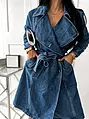 Elegantná dlhá denim bunda FRANCIS