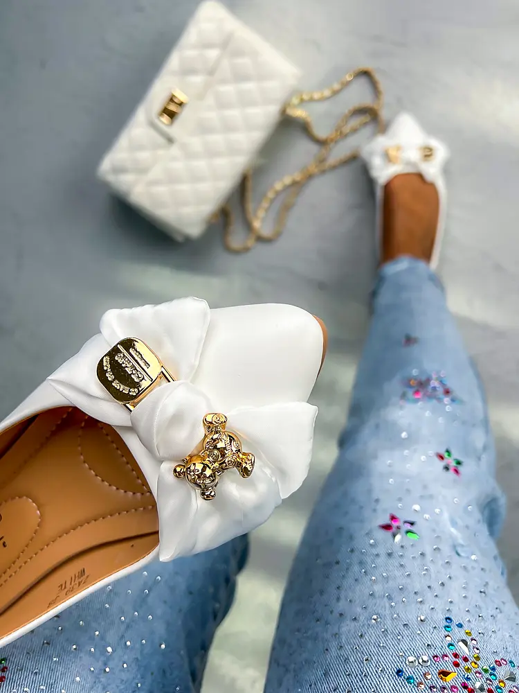 Elegantné biele balerínky DELPHINE - next