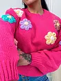 Elegantný pulóver zdobený kvetmi CHRISSY+