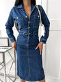 Elegantné midi denim šaty MENDES*